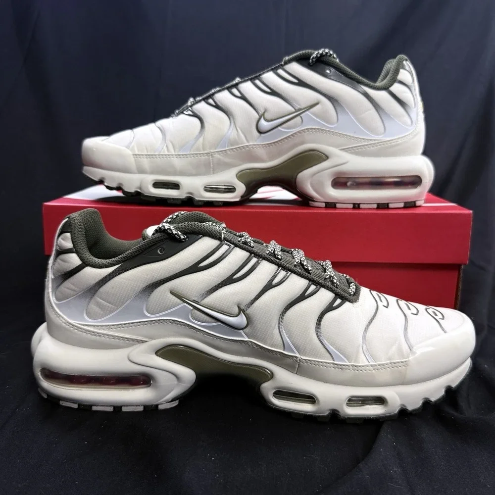 Size 10 Nike Air Max Plus Phantom Neutral Olive Green Mens Running Shoes